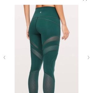 Lululemon Teal Wunder Under HR Tight Mesh